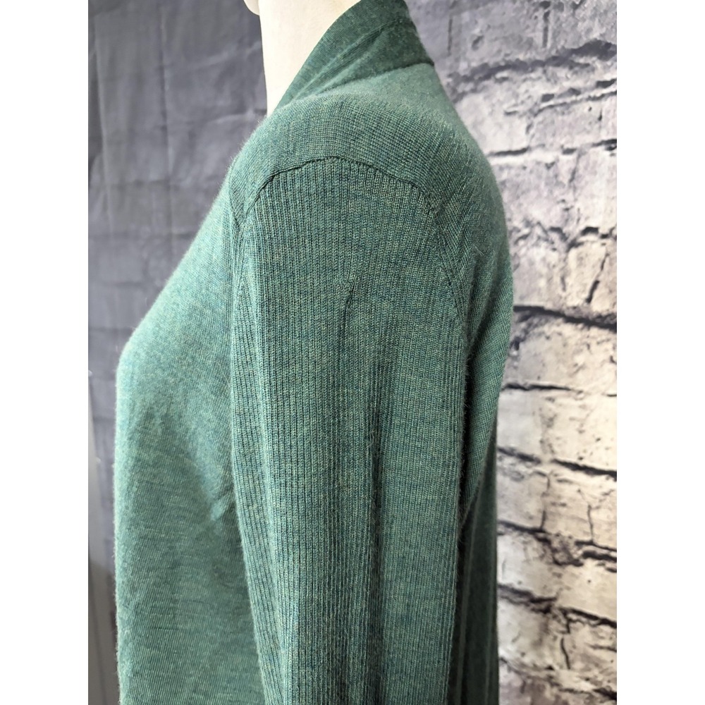 Eileen Fisher Green Merino Wool Open Front Cardigan Sweater Womens Medium R1JM-2 - Picture 3 of 14